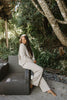 Waffle Textured Sweater & Pant Set - Bei