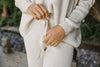 Waffle Textured Sweater & Pant Set - Bei