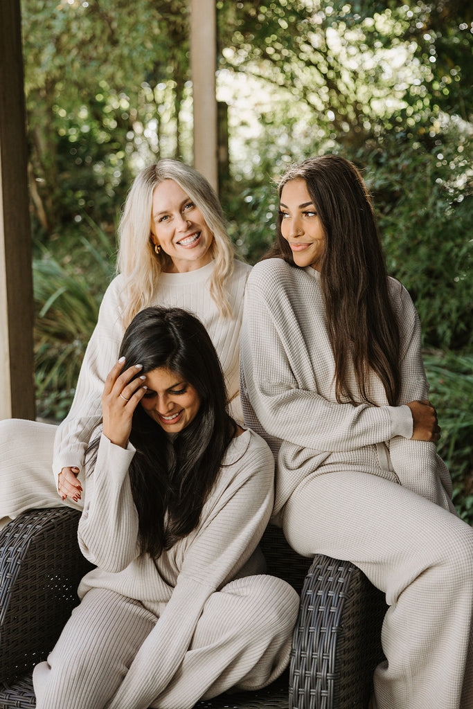 Ribbed Sweater & Crop Pant Set - Ivory