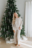 Waffle Textured Sweater & Pant Set - Grey