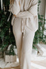 Waffle Textured Sweater & Pant Set - Grey
