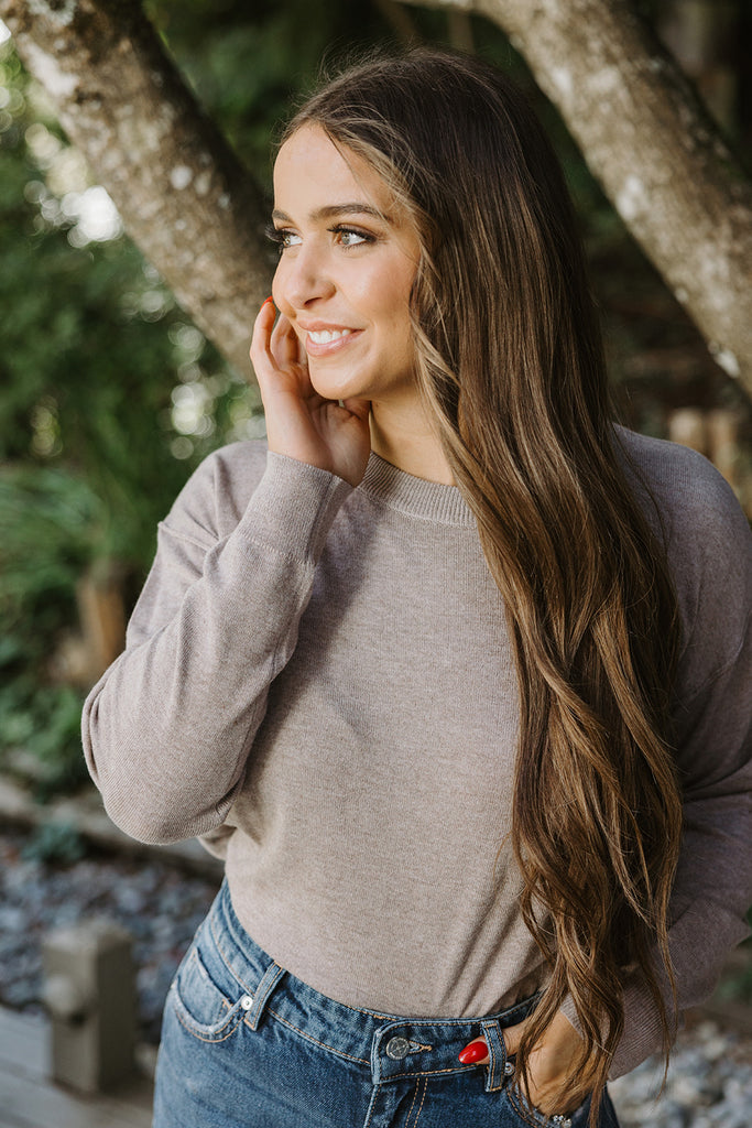 Thin Knit Sweater - Mocha