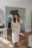 Waffle Sweater and Skirt Set - Stone