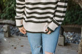 Soft Touch Striped Sweater - Green