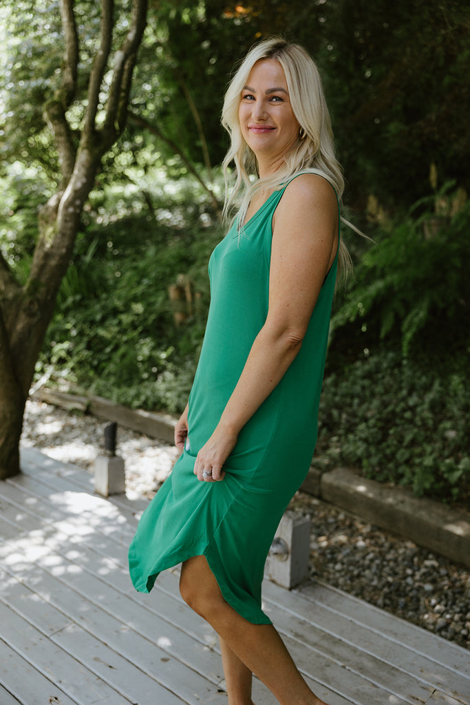 Midi Tank Dress - Green