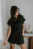 Short Sleeve Romper - Black