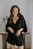 Oversized Linen Romper - Black