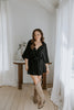 Oversized Linen Romper - Black