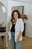 Linen Button Up Blazer - White