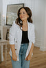 Linen Button Up Blazer - White