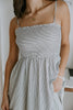 Smocked Bust Tie Strap Midi Dress