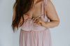 Smocked Midi Shoulder Tie Dress - Pink