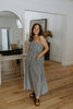 Strapless Striped Midi Dress