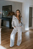 Zip Up Hoodie & Wide Leg Pant - Grey