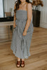 Strapless Striped Midi Dress