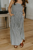 Strapless Striped Midi Dress