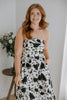 Tube Smocked Floral Midi - Black and White