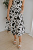 Tube Smocked Floral Midi - Black and White