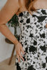 Tube Smocked Floral Midi - Black and White