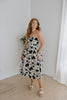 Tube Smocked Floral Midi - Black and White
