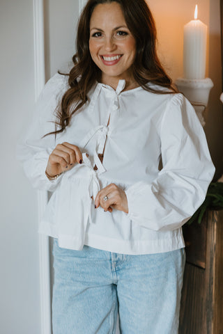 Button Up Vest - Linen - White