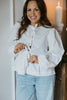 Bow Front Poplin Blouse - White