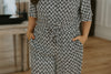 Black & White Front Tie Top & Pant Set