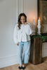 Bow Front Poplin Blouse - White