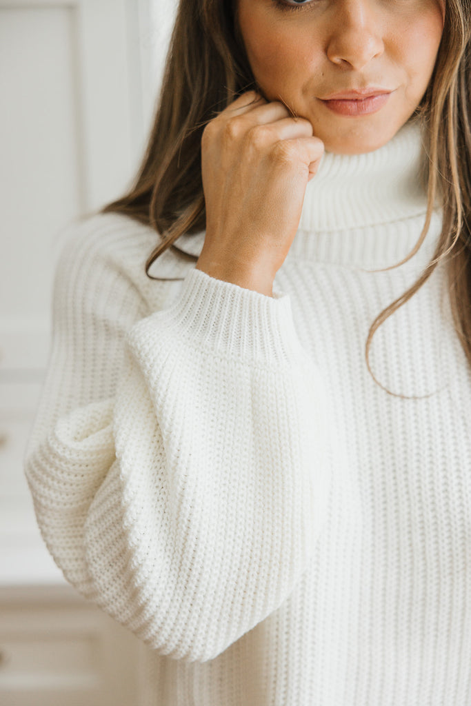 Turtleneck Sweater Dress - Ivory