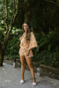 Printed flowy Romper - Orange