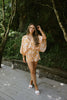 Printed flowy Romper - Orange