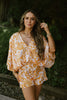 Printed flowy Romper - Orange