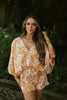 Printed flowy Romper - Orange