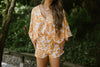 Printed flowy Romper - Orange