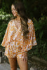 Printed flowy Romper - Orange