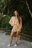 Printed flowy Romper - Orange