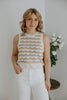 Knit Striped Tank - Taupe/Cream