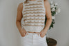 Knit Striped Tank - Taupe/Cream