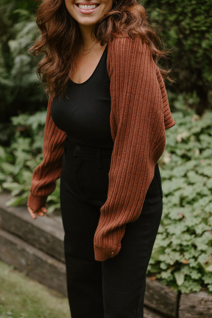 The Cropped Ballet Shrug - Brown
