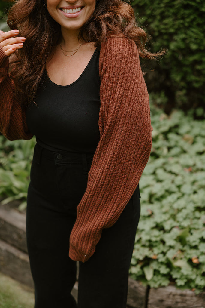 The Cropped Ballet Shrug - Brown