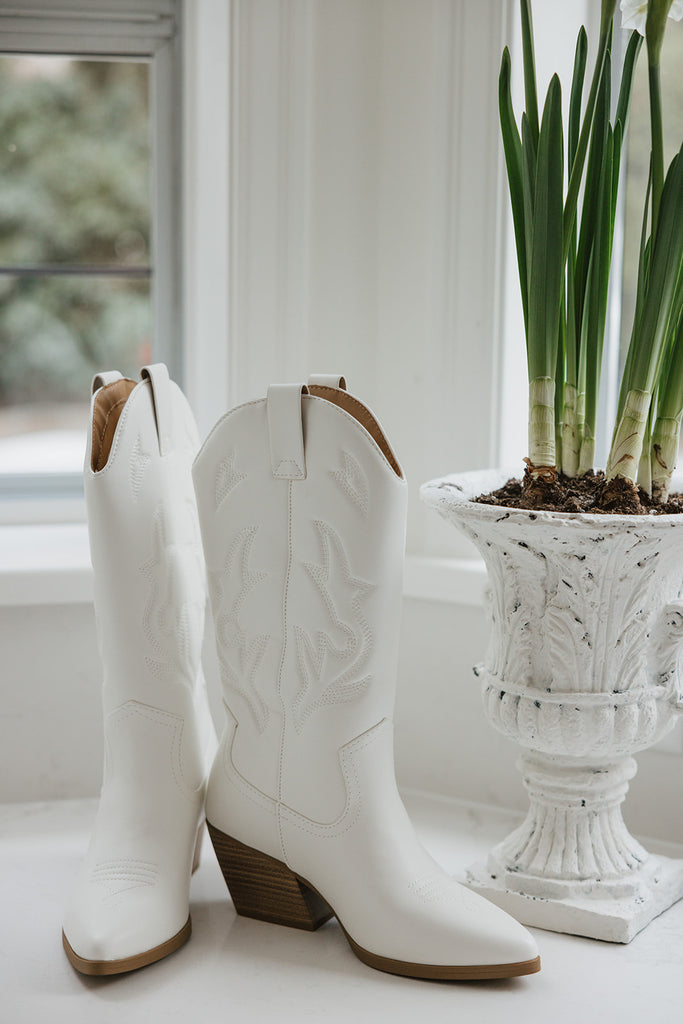 Cowboy Boot - White - 7