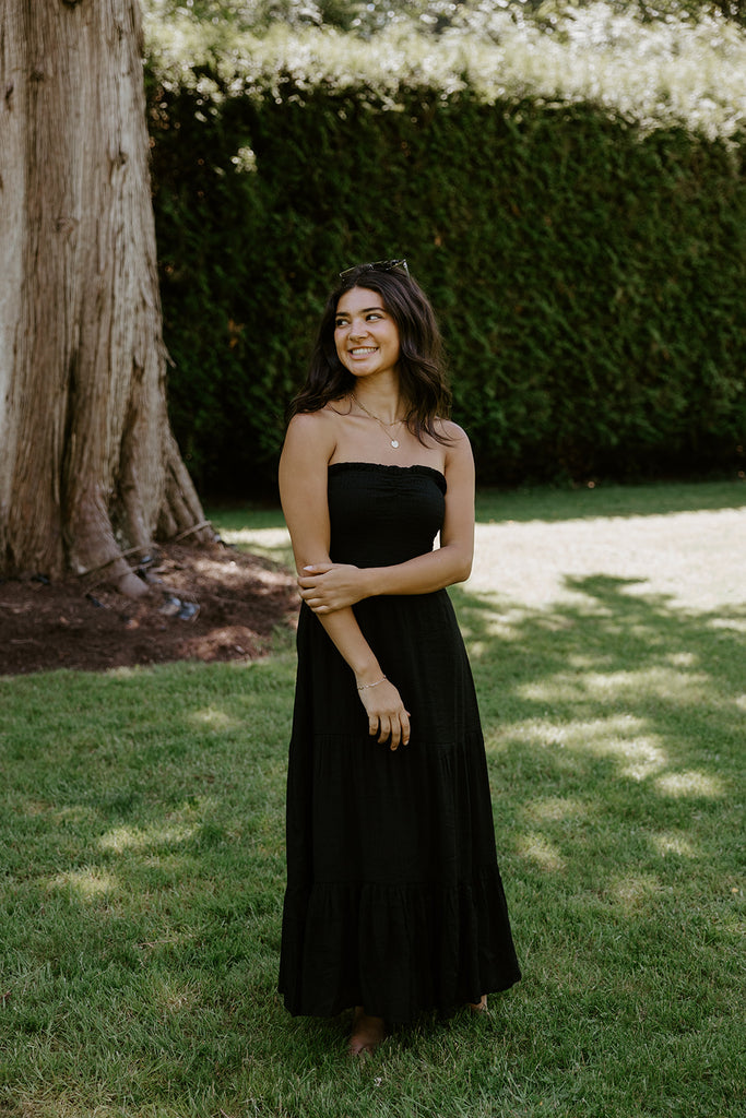 Strapless Midi Dress Black