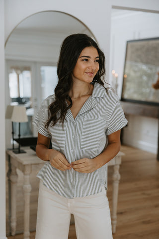 Button Up Vest - Linen - White