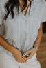 Striped Short Sleeve with Pocket - Olive