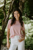 Basic Bamboo Round Neck T-shirt - Dusty Rose