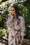 Floral Wrap Dress - Taupe