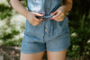 Button Up Denim Romper