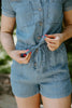 Button Up Denim Romper