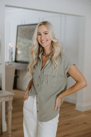 Button Up Vest - Linen - White