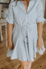 Striped Tie Dress - Blue